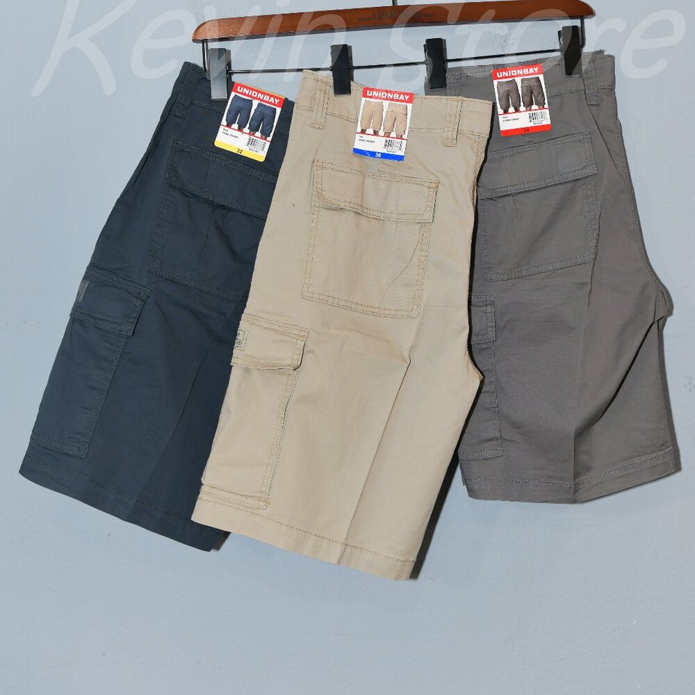 3 pairs Blue, Tan ,‎ Gray  Union Bay Men's Cargo Shorts.Price is for 3.